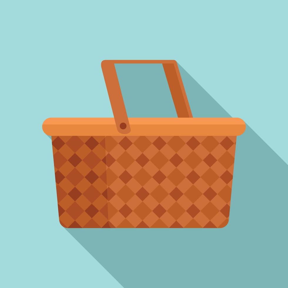 Camping basket icon, flat style vector