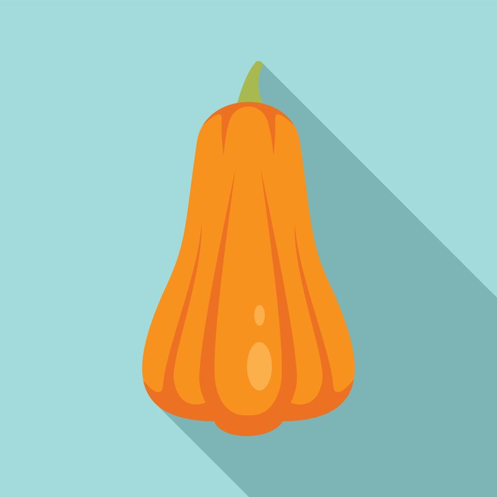 icono de calabaza madura, estilo plano vector