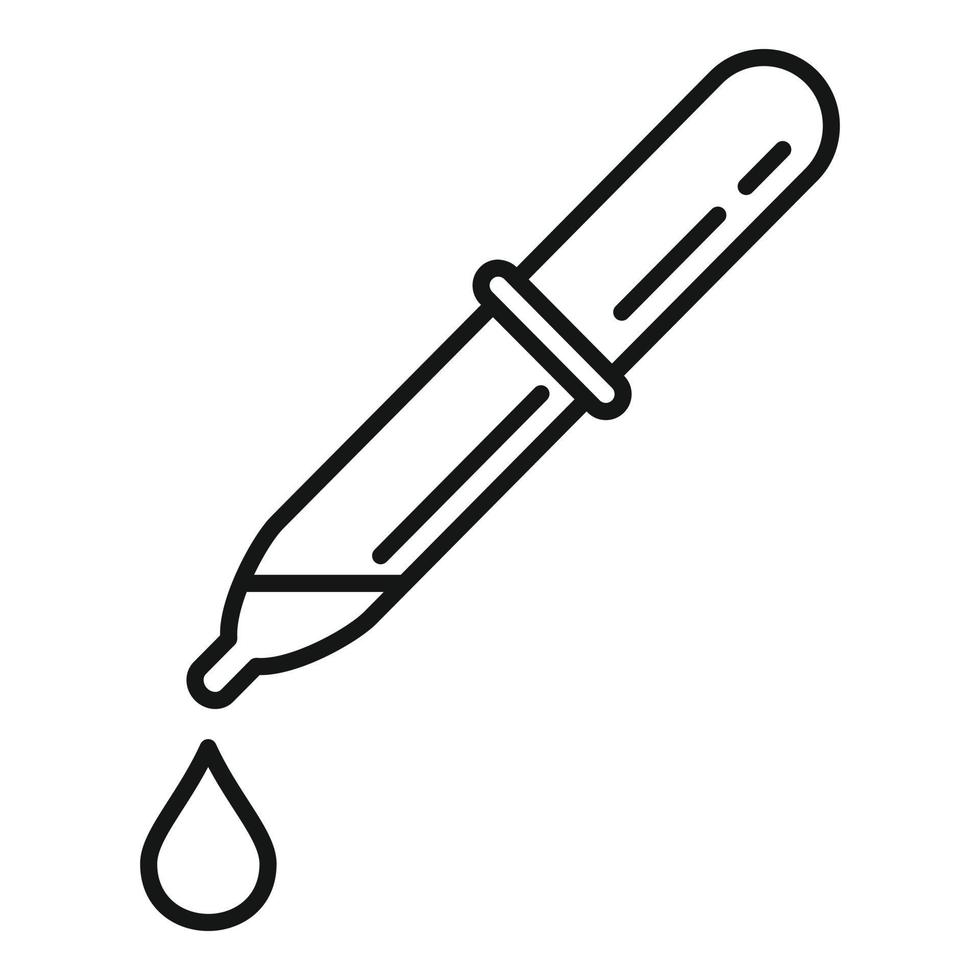 Blood pipette icon, outline style vector