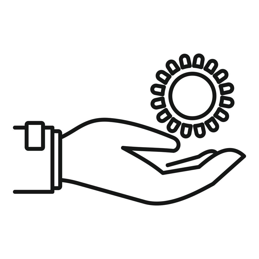 Keep sun hand protection icon, outline style vector