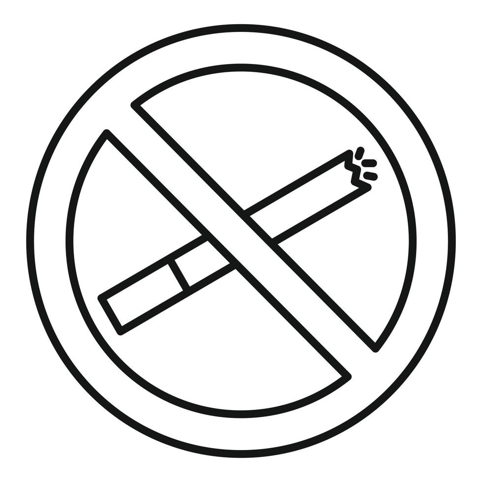 No smoking icon, outline style vector