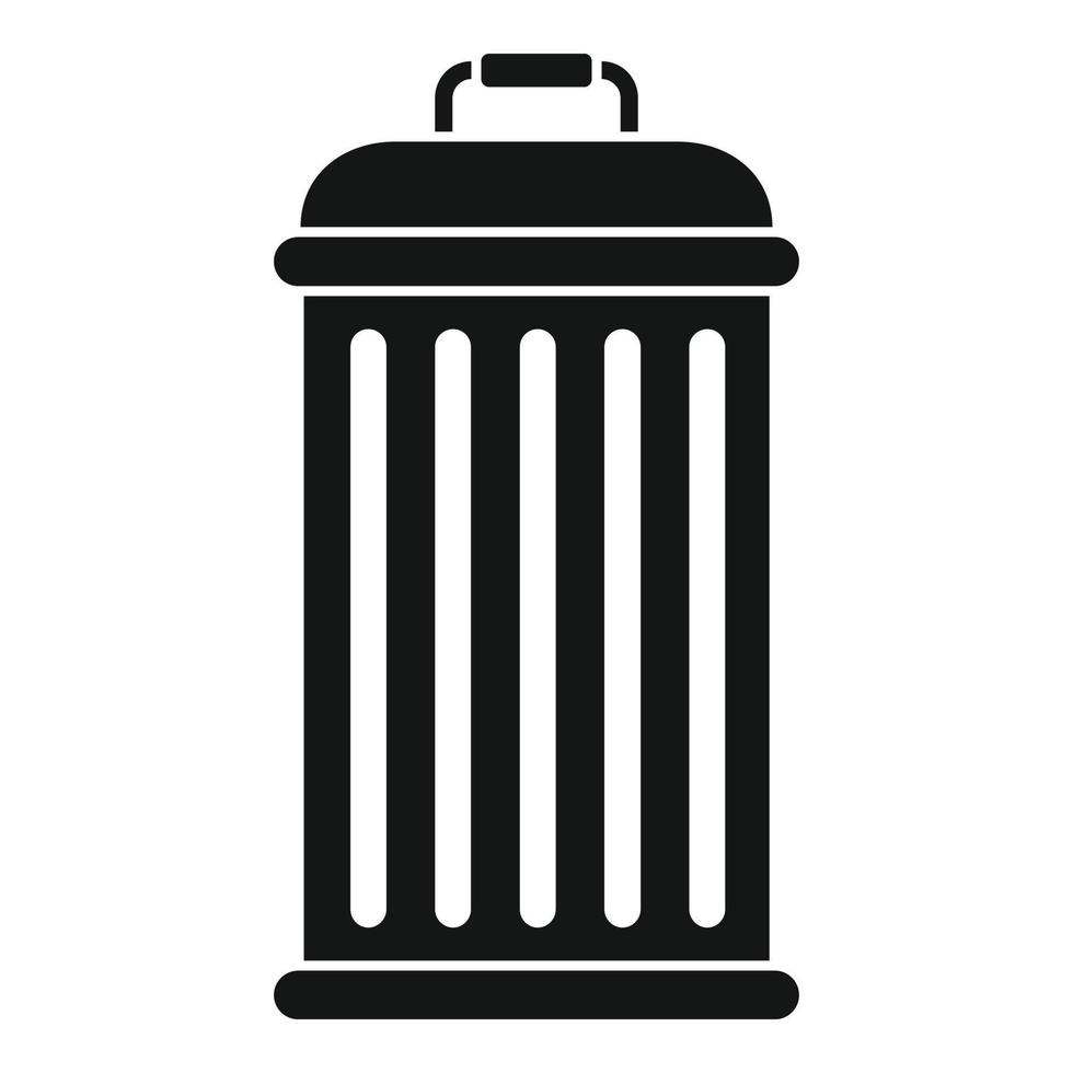 icono de papelera de reciclaje, estilo simple vector