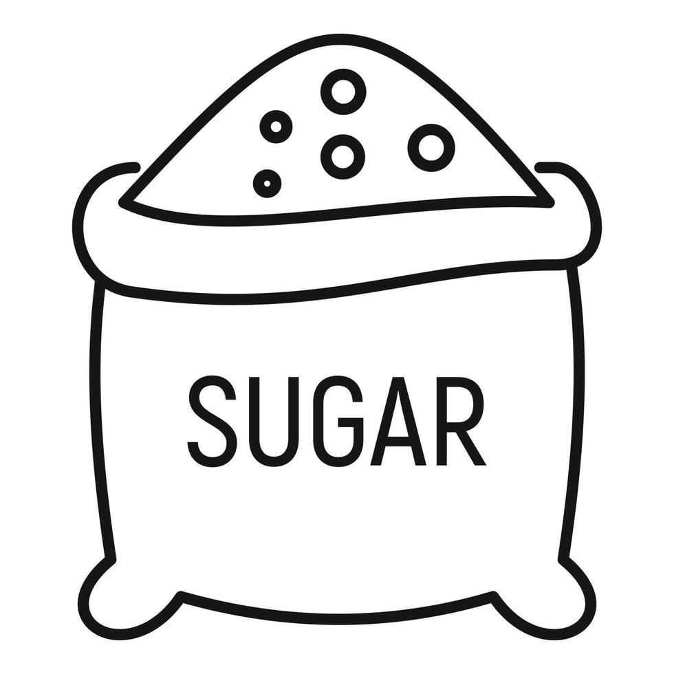 Open sugar sack icon, outline style vector