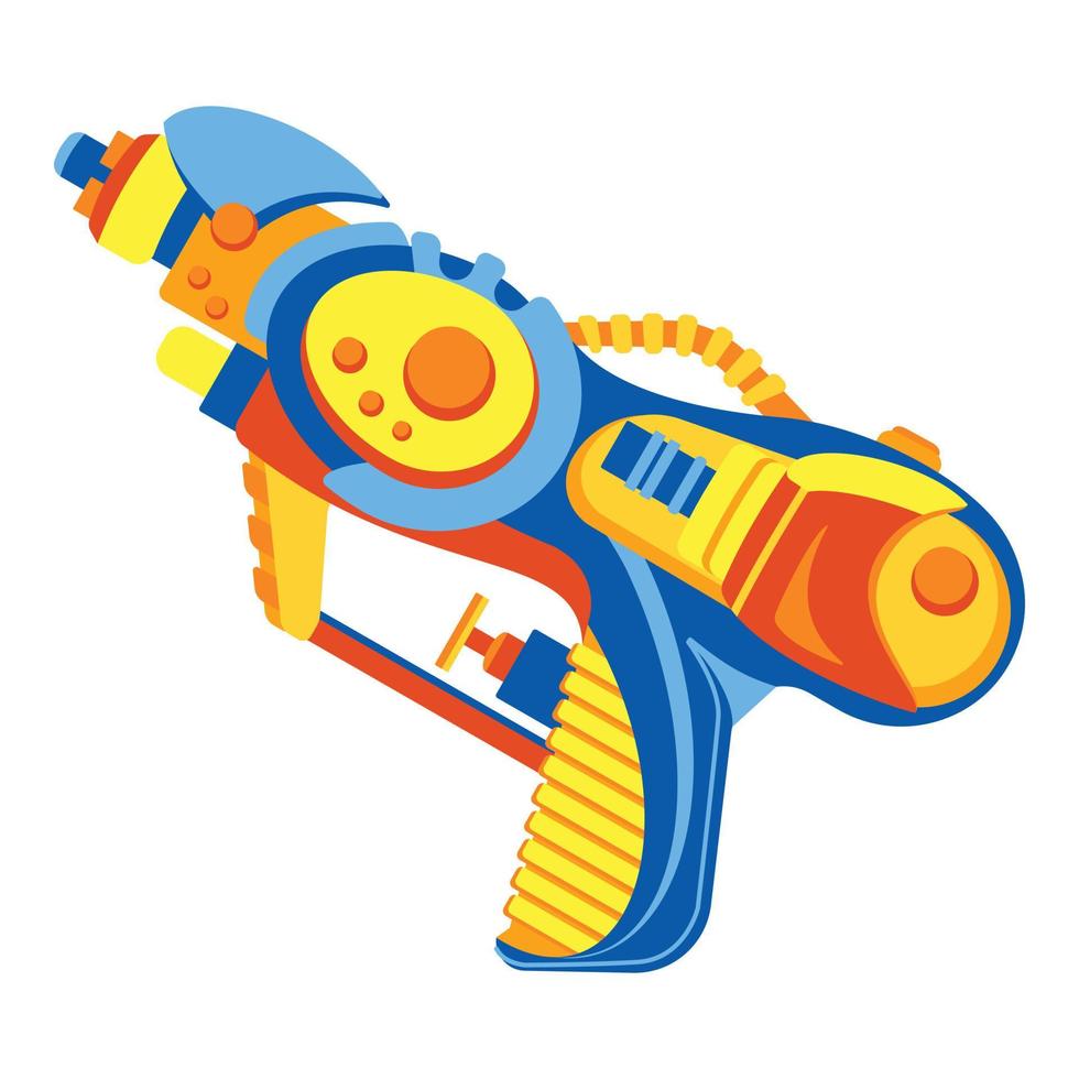 icono de pistola de agua, estilo de dibujos animados vector