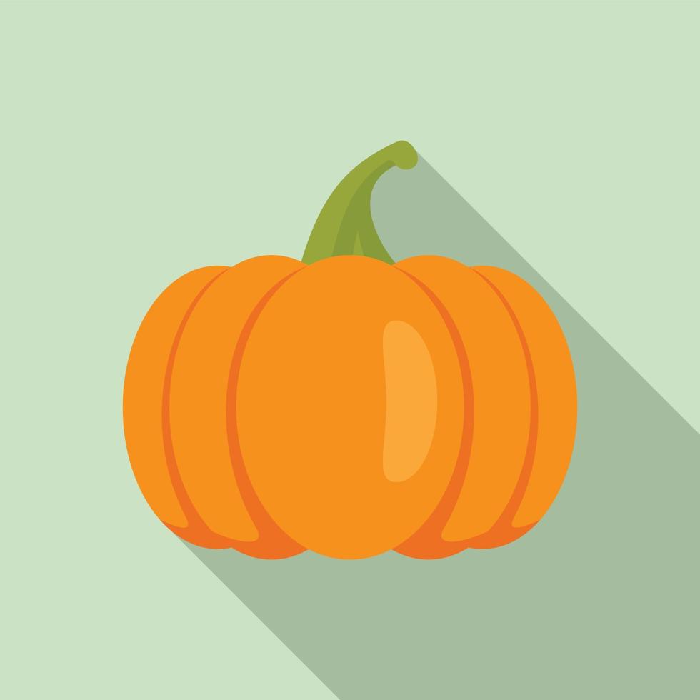 icono de calabaza de decoración, estilo plano vector