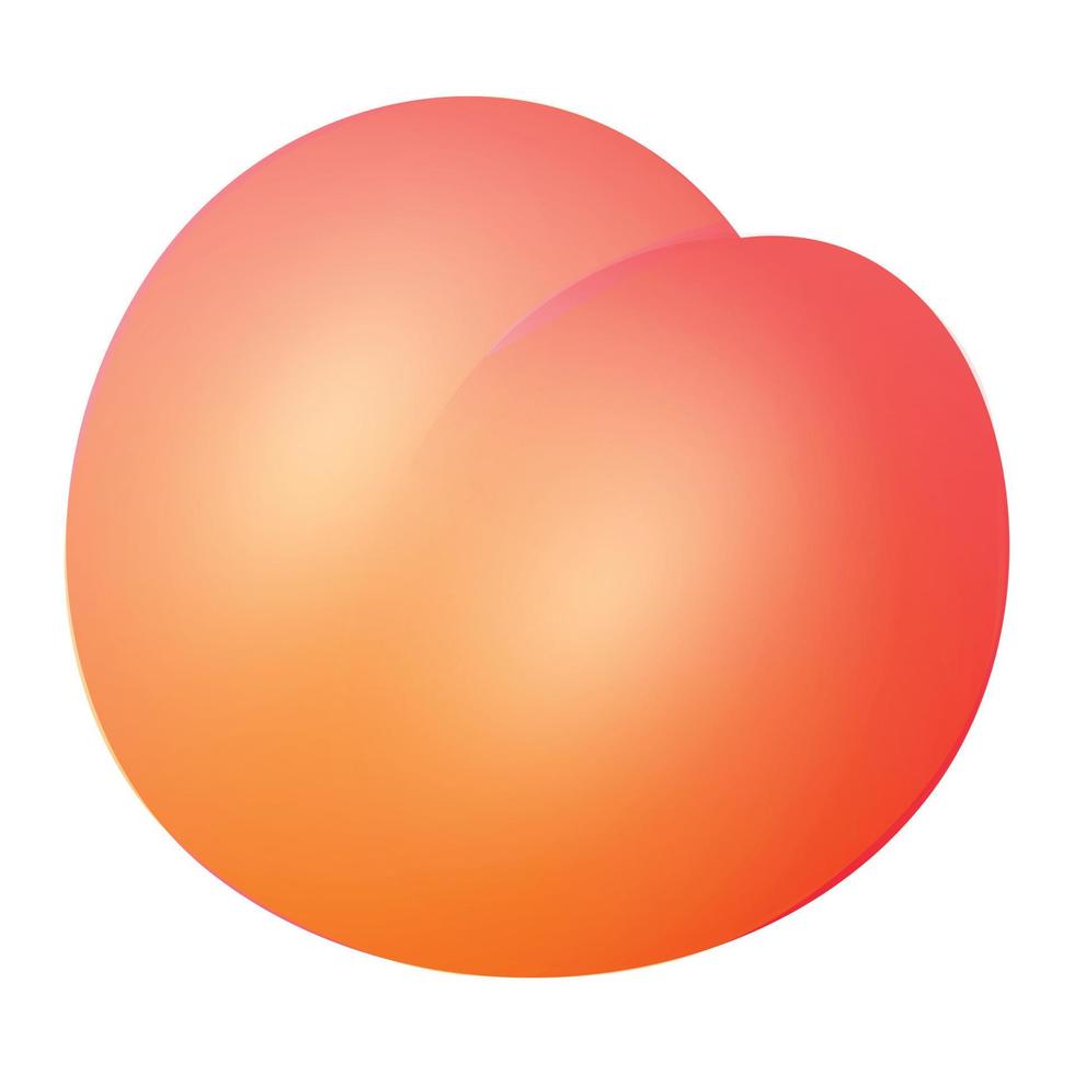 Garden peach icon, cartoon style vector