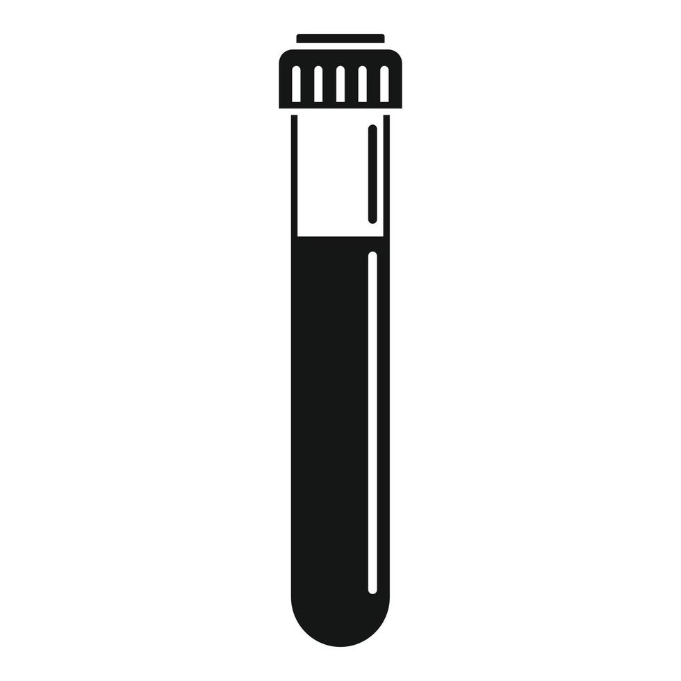 Test tube blood icon, simple style vector
