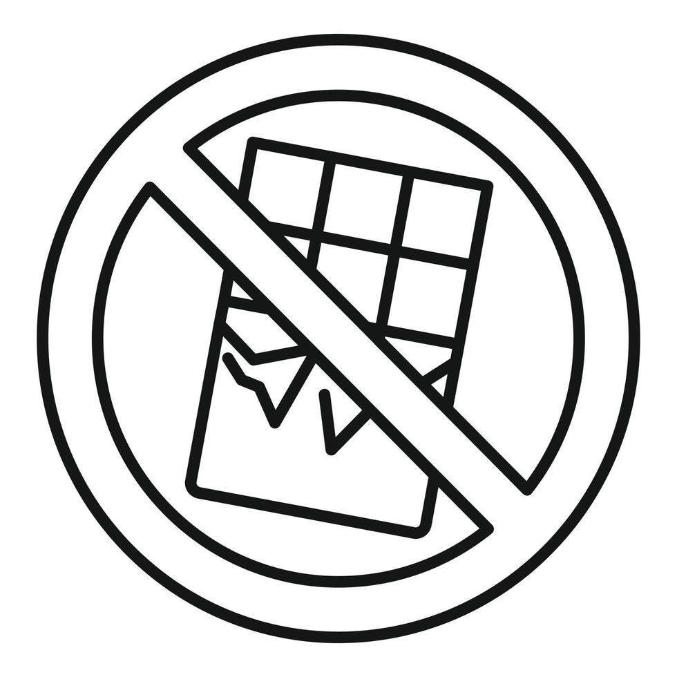 No chocolate bar icon, outline style vector