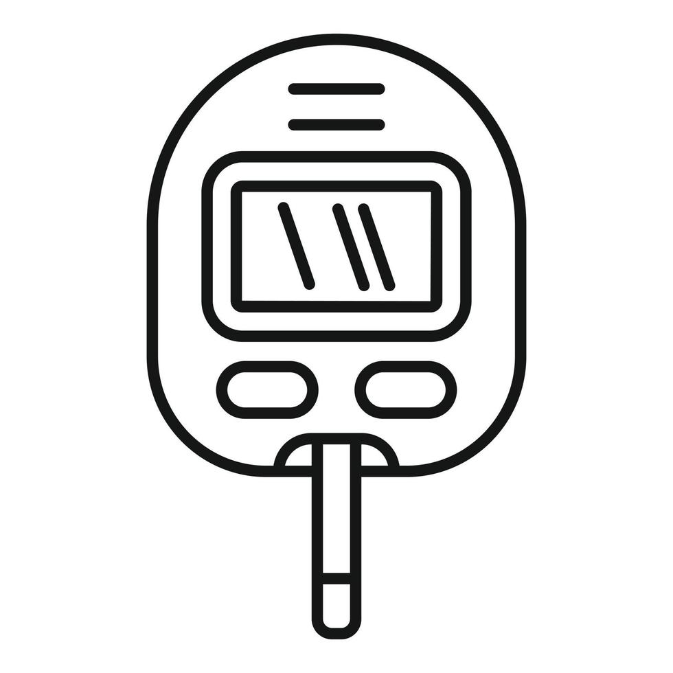 Glucose meter icon, outline style vector