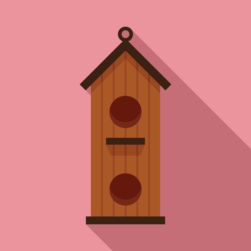 Double bird house icon, flat style vector