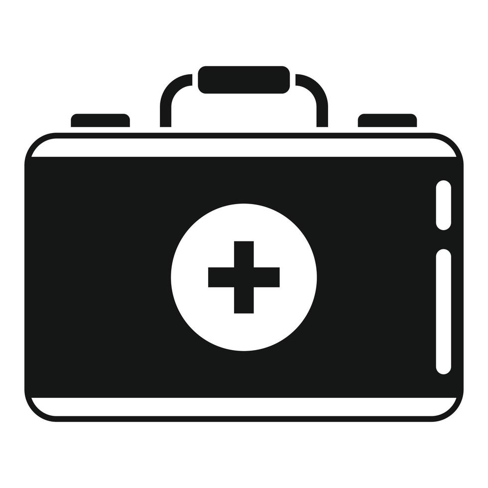 Camping first aid kit icon, simple style vector