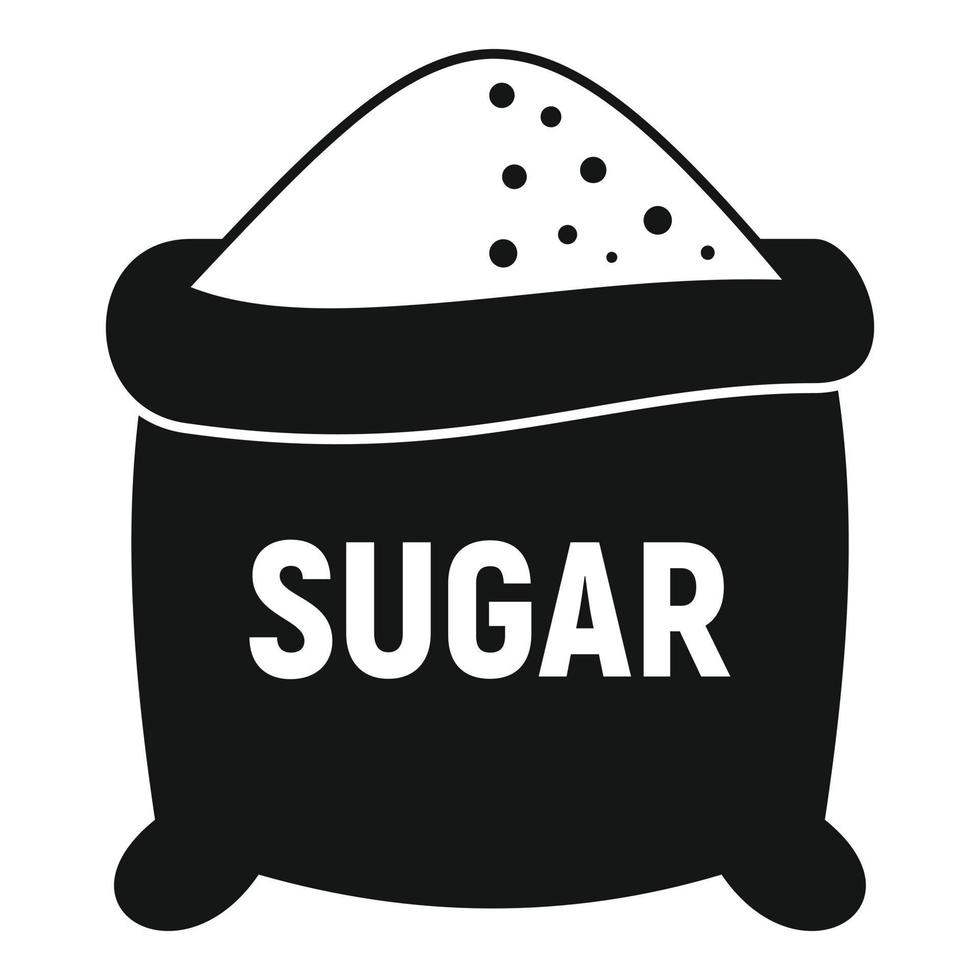 icono de saco de azúcar abierto, estilo simple vector