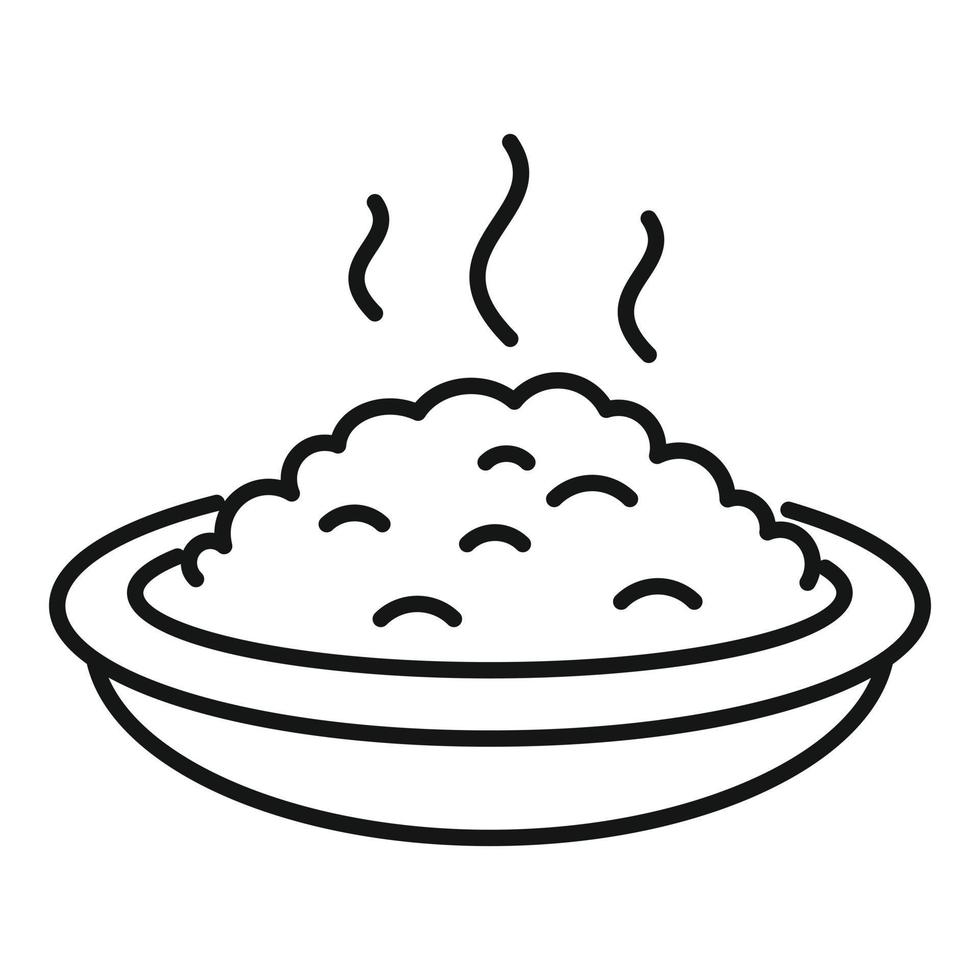 Oats bowl icon, outline style vector