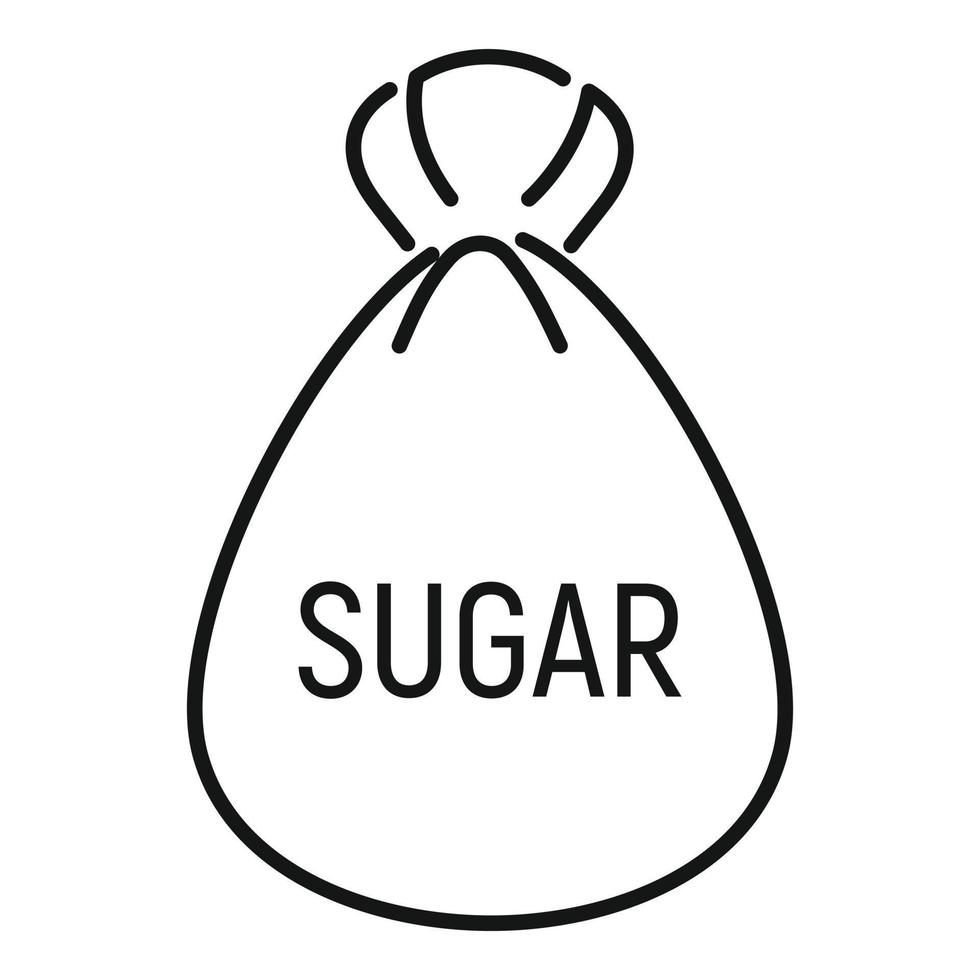 Sugar bag icon, outline style vector