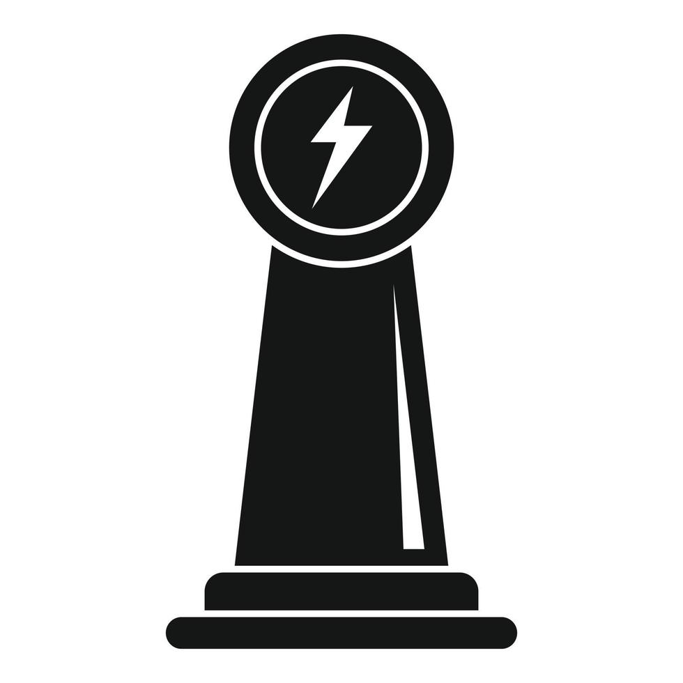 Electrical refueling pillar icon, simple style vector