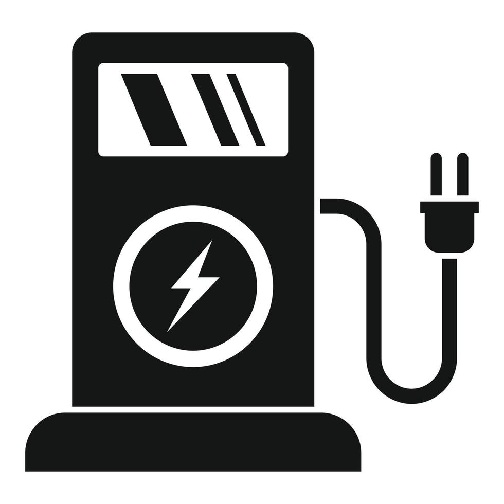 icono de la estación de servicio eléctrico, estilo simple vector