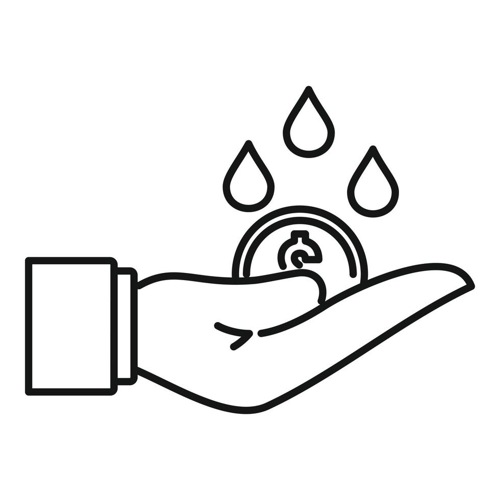 Rich hand money wash icon, outline style vector