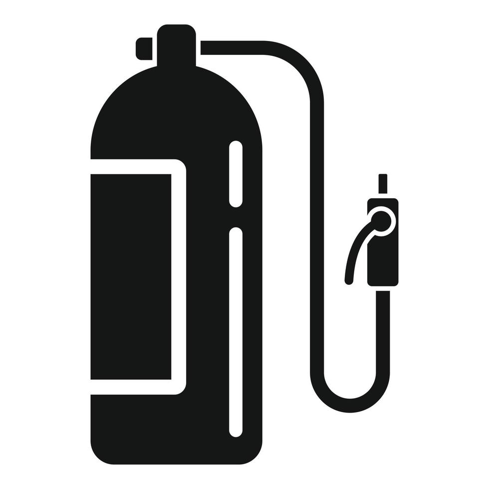 Gas balloon cylinder icon, simple style vector