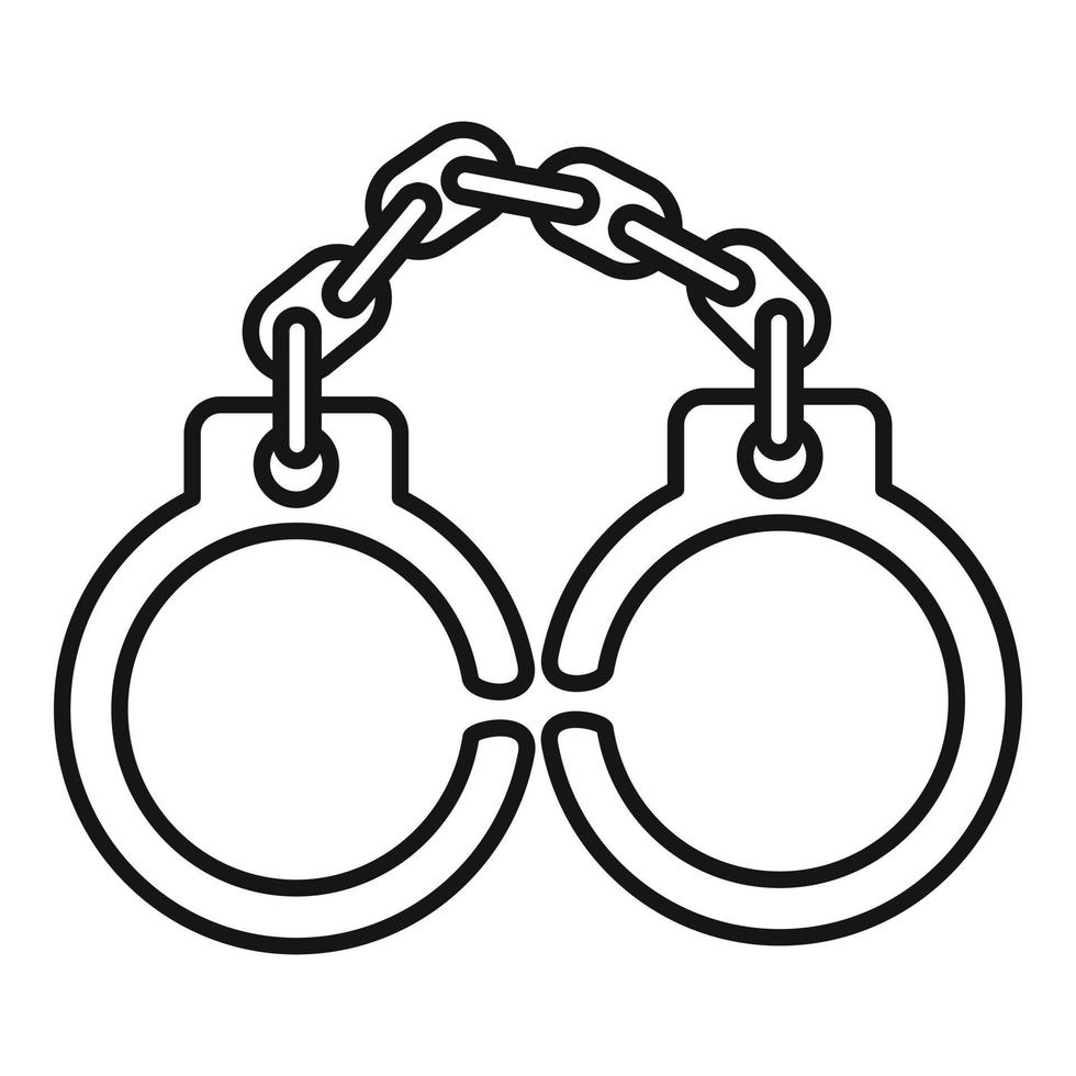 Handcuffs icon, outline style vector