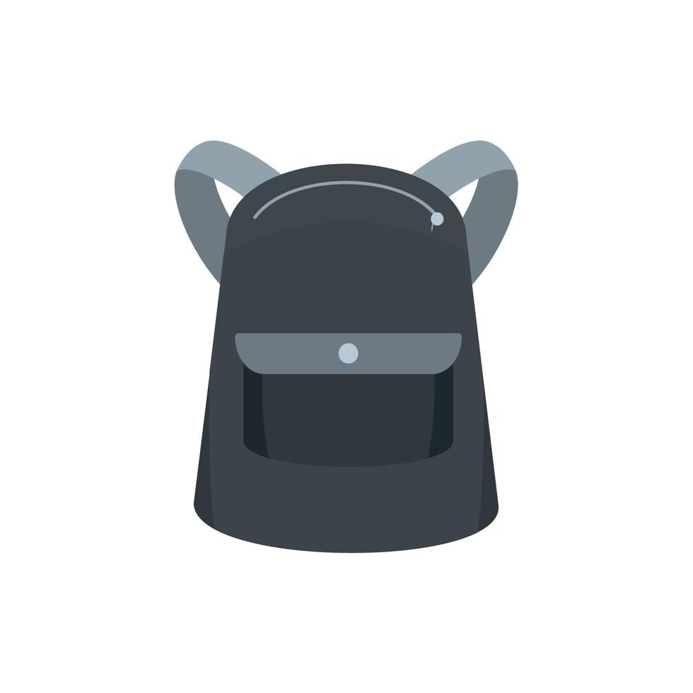 Emmo backpack icon, flat style vector