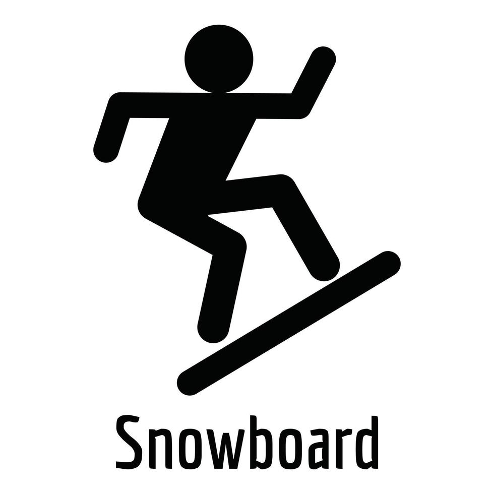 Snowboard icon, simple style. vector