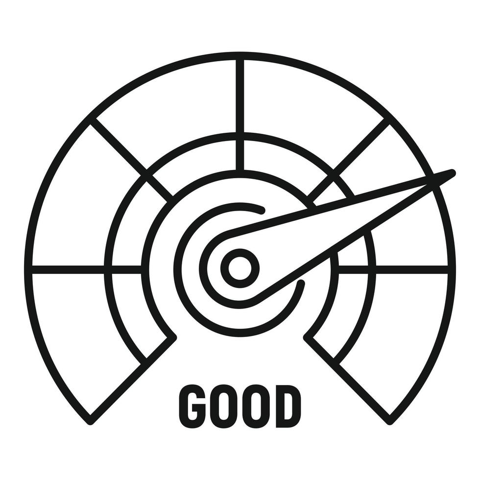 Good dial level icon, outline style vector