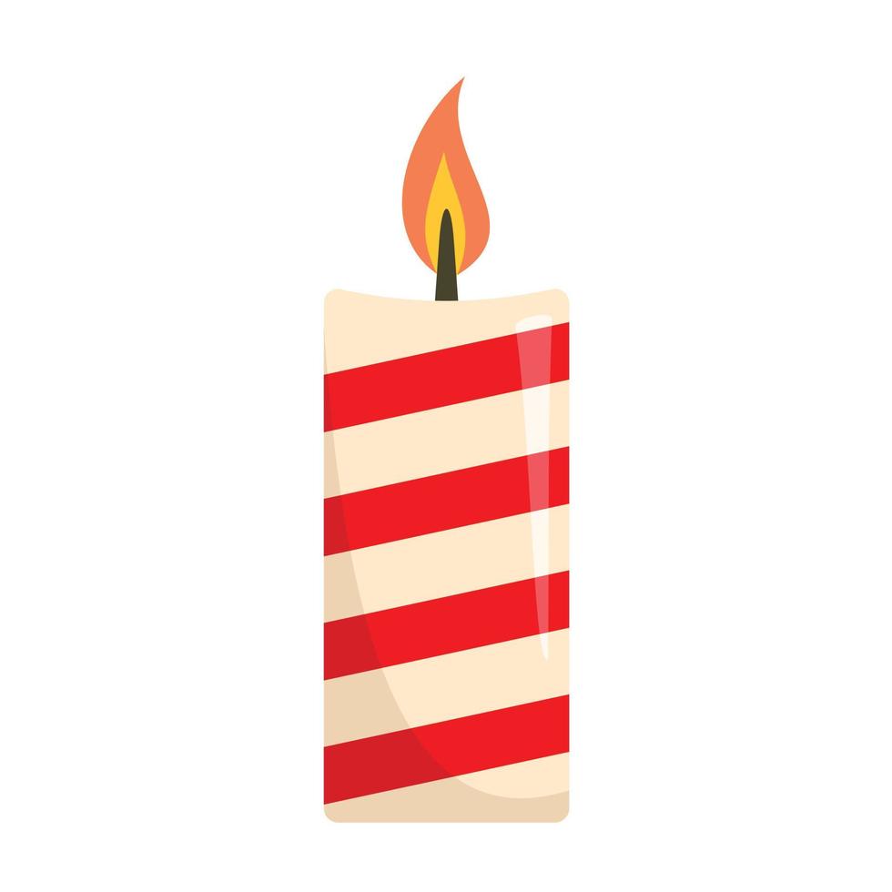Christmas candle icon, flat style vector