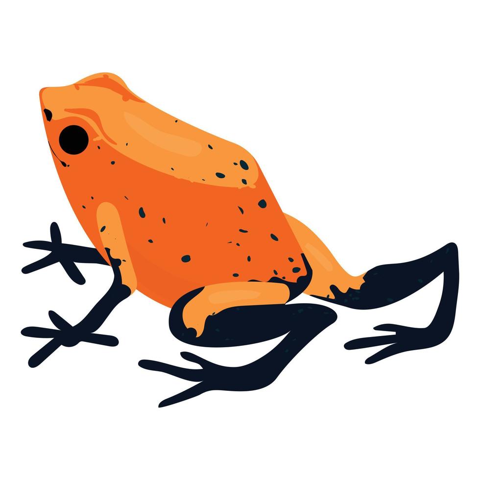 icono de rana roja, estilo de dibujos animados vector