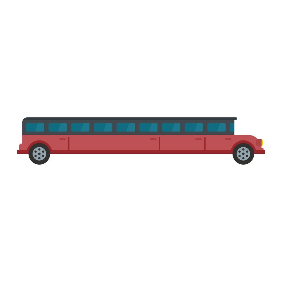 Party limousine icon, flat style vector