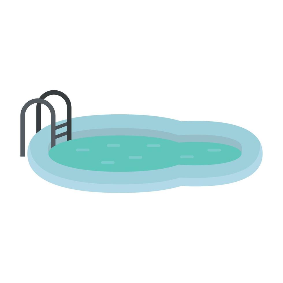 icono de la piscina del parque acuático, tipo plano vector