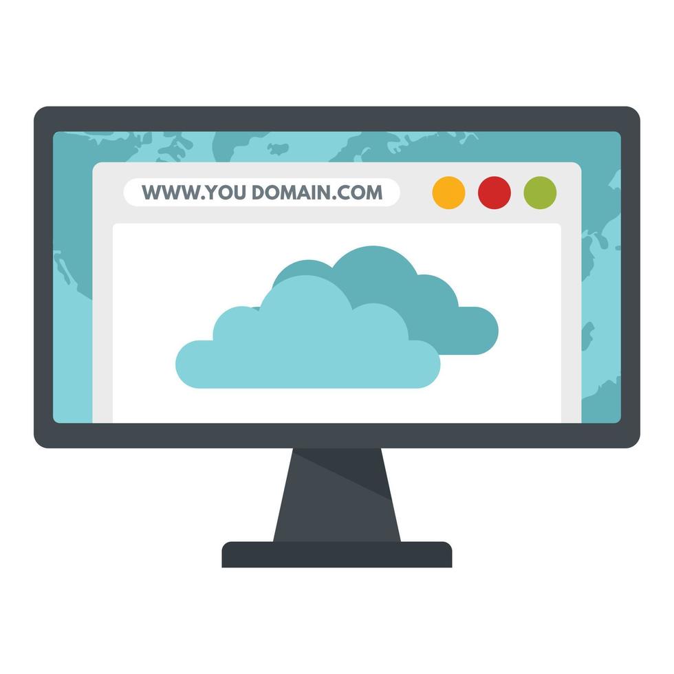 Web page monitor icon, flat style vector