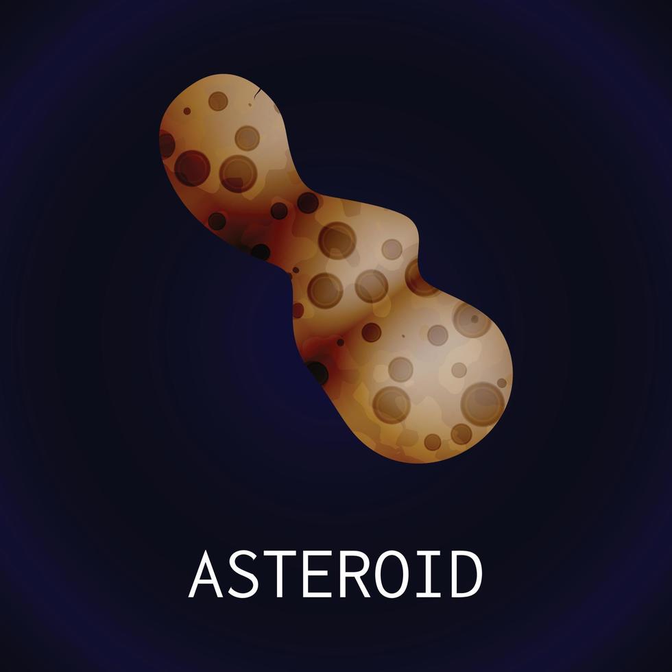 icono de asteroide, estilo de dibujos animados vector