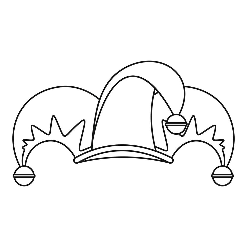 icono de sombrero de payaso, estilo de esquema vector