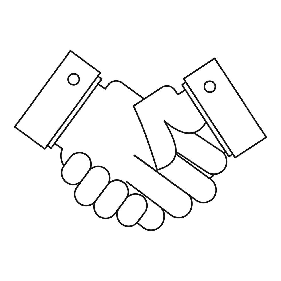 Handshake icon, outline style. vector