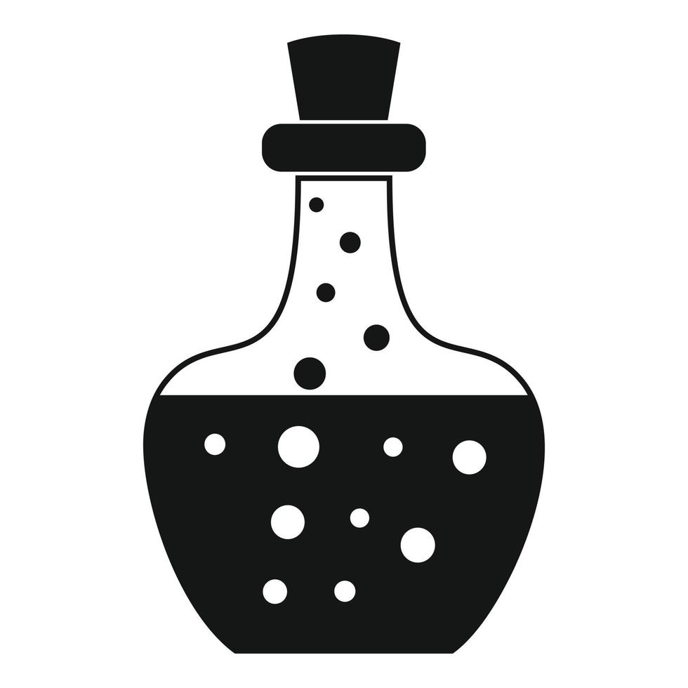 Flask potion icon, simple style vector