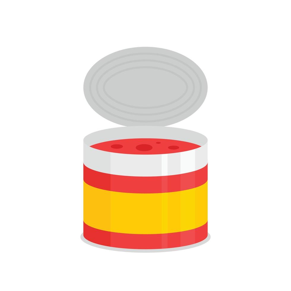 icono de lata de tomate, estilo plano vector