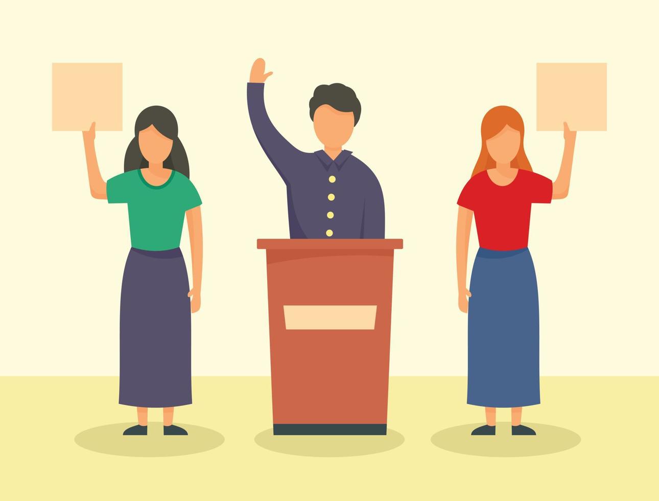 People support candidate concept background, flat style vector