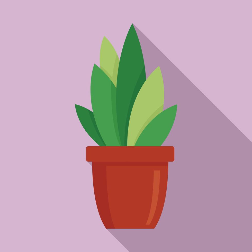 Modern succulent pot icon, flat style vector