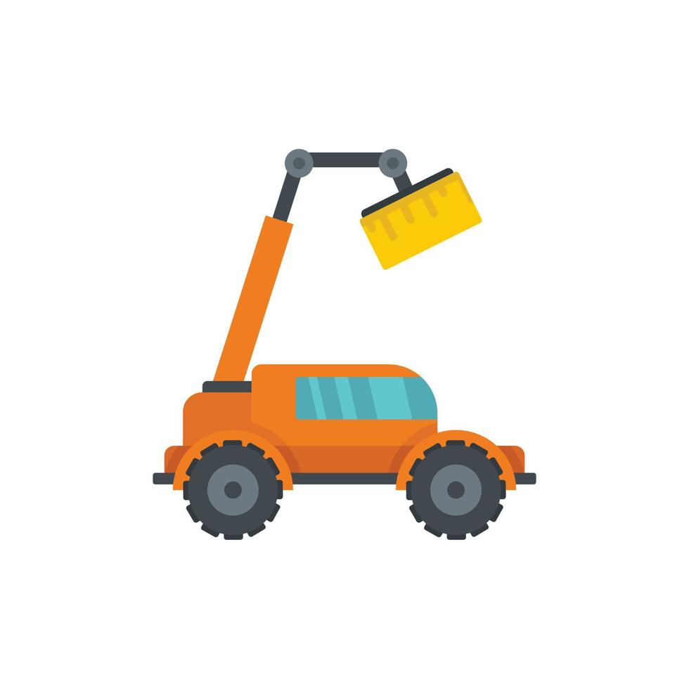 Agricultural lift machine icon, flat style vector