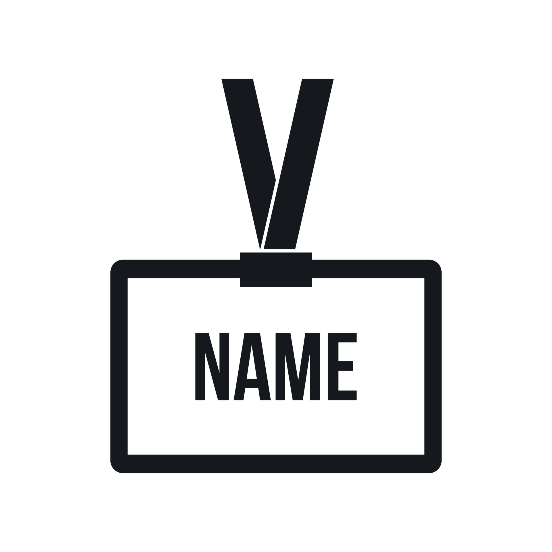 Plastic Name badge with neck strap icon 14496048 Vector Art at Vecteezy