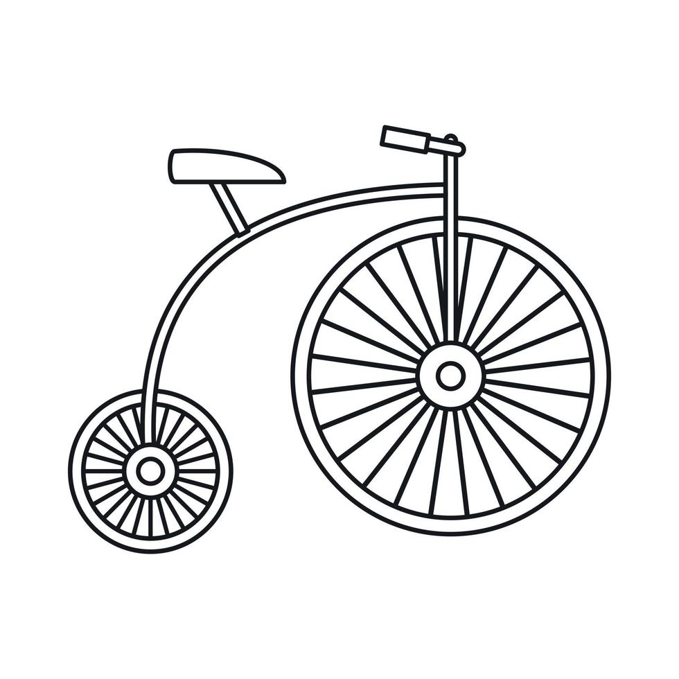 Penny-farthing icon, outline style vector
