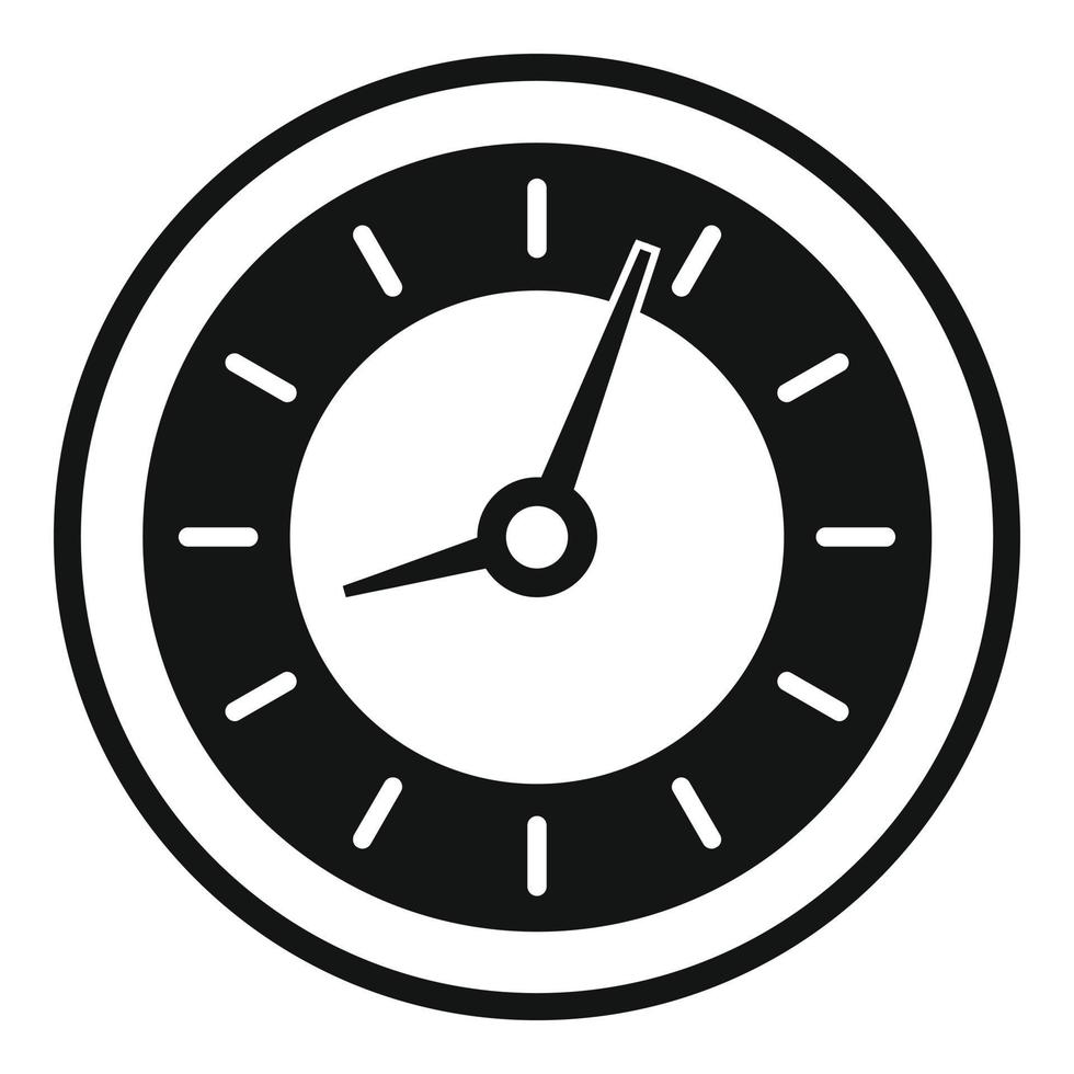 icono de reloj, estilo negro simple vector