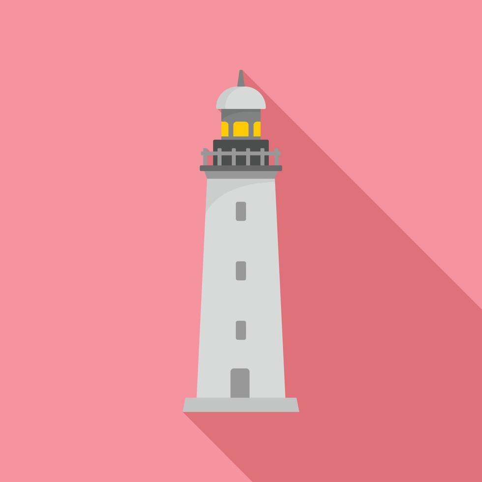 Guide lighthouse icon, flat style vector