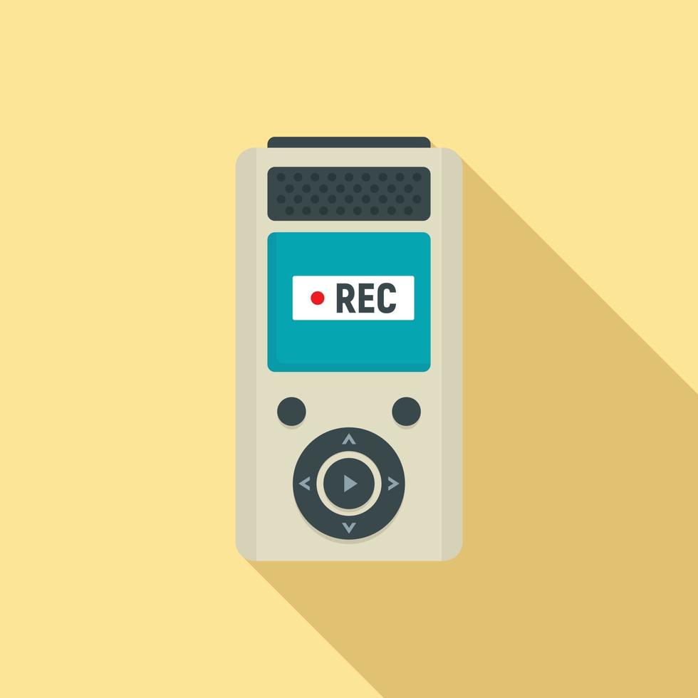 Modern dictaphone icon, flat style vector
