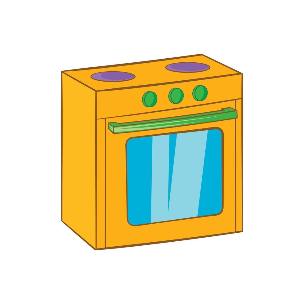 icono de estufa de gas, estilo de dibujos animados vector