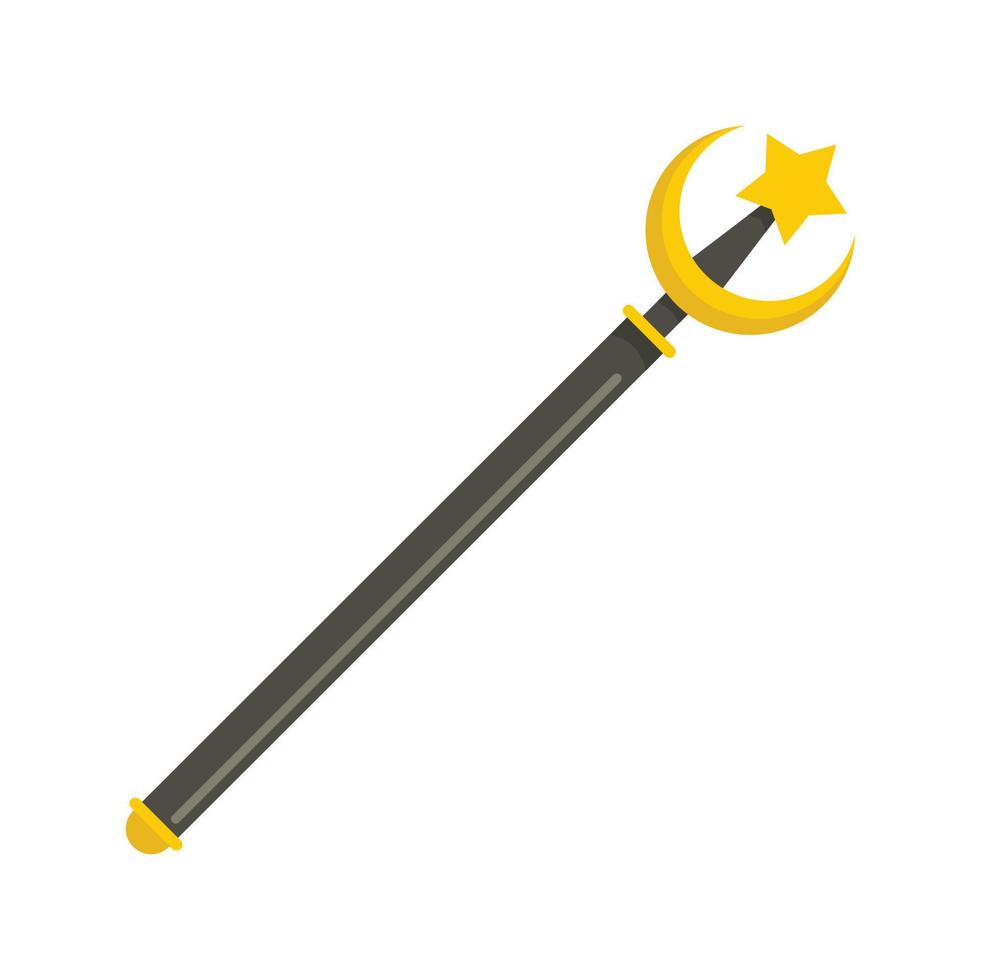 Star moon crook icon, flat style vector