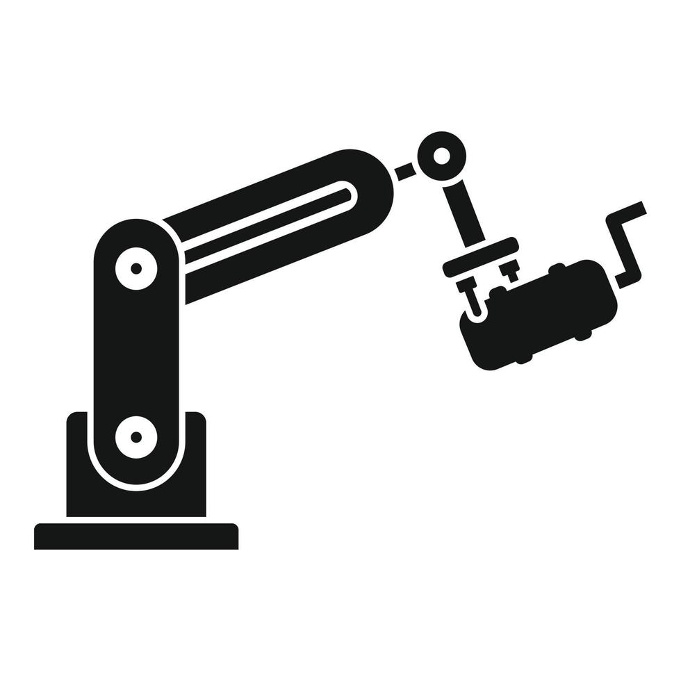 icono de fábrica de coches de escape robot, estilo simple vector