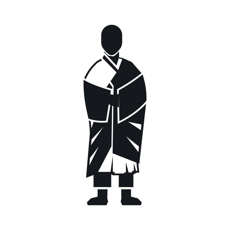 Buddhist monk icon, simple style vector