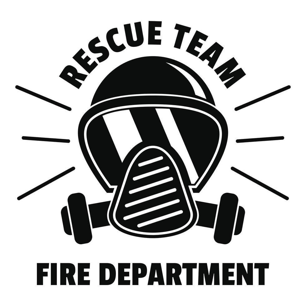 Firefighter mask logo, simple style vector