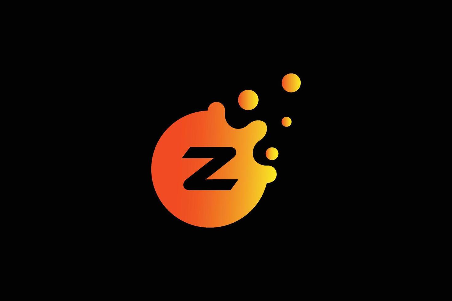 Letter Z logo . Z letter design vector with dots vector illustration . Letter mark logo with orange and yellow gradient.